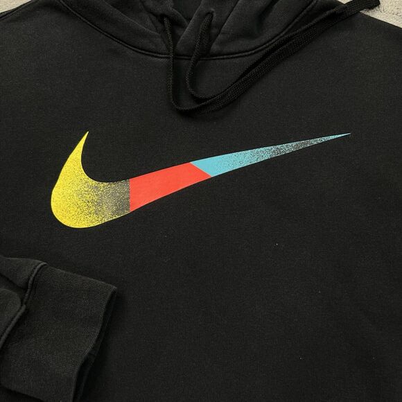 Nike Hoodie Mens Size Small Black Center Swoosh Performance Athleisure - Picture 3 of 9